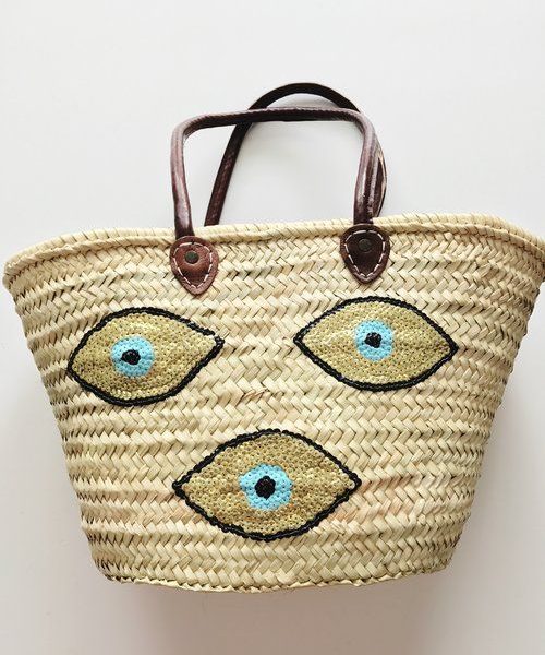French Market Basket Handwoven by Moroccan Artisans