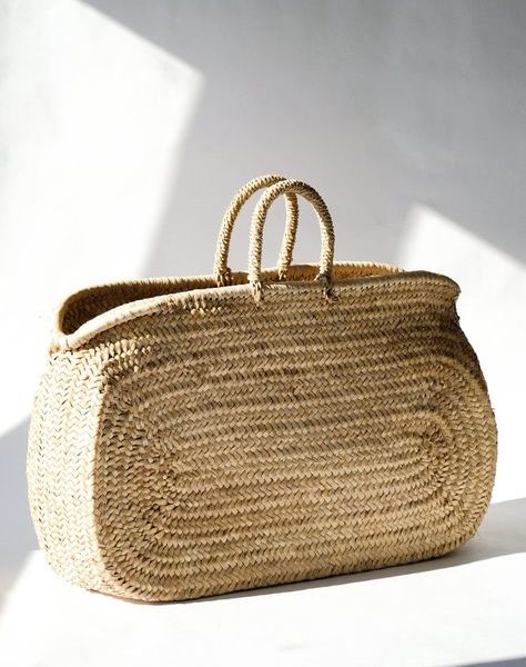 French Market Basket Handcrafted by Moroccan Artisans