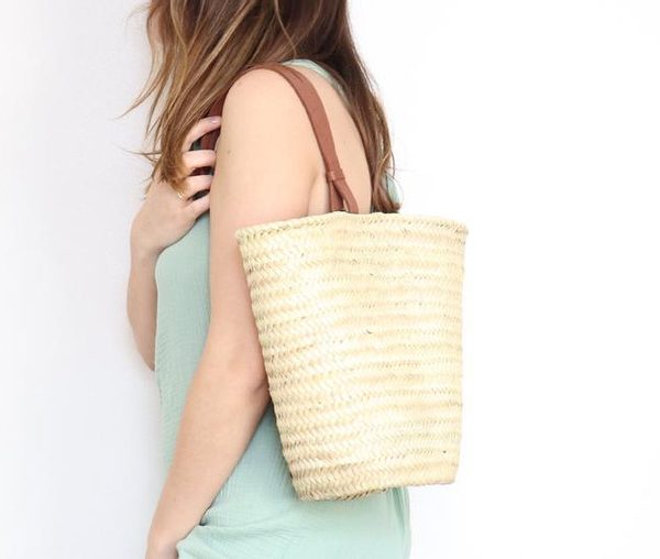Handwoven Moroccan French Market Basket 090 - Eco-Friendly & Stylish