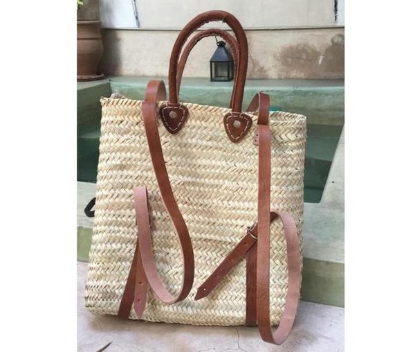 Moroccan Berber Handwoven Straw Handbag - Eco-Luxury Chic