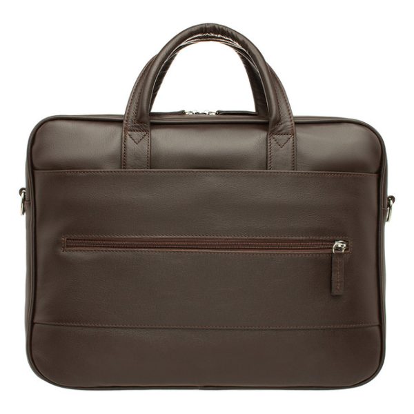 Exquisite Handmade Moroccan Dark Brown Leather Laptop Bag