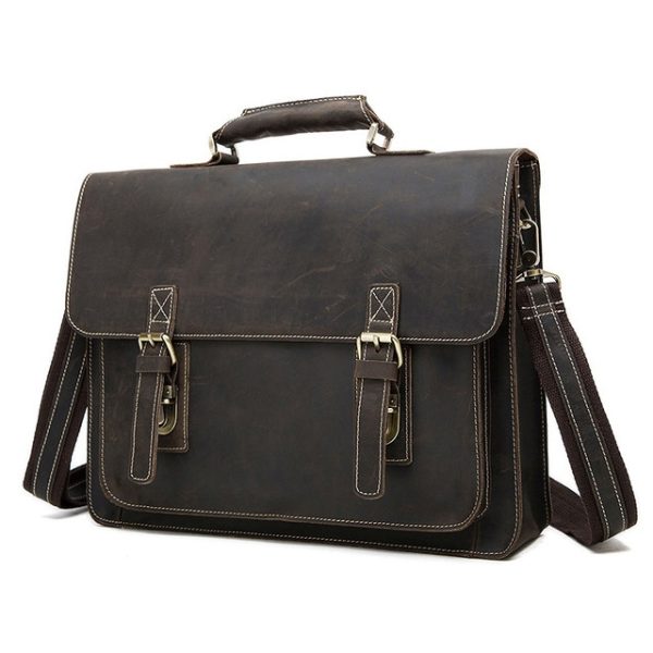 Vintage Moroccan Leather Laptop Bag for Stylish Organization