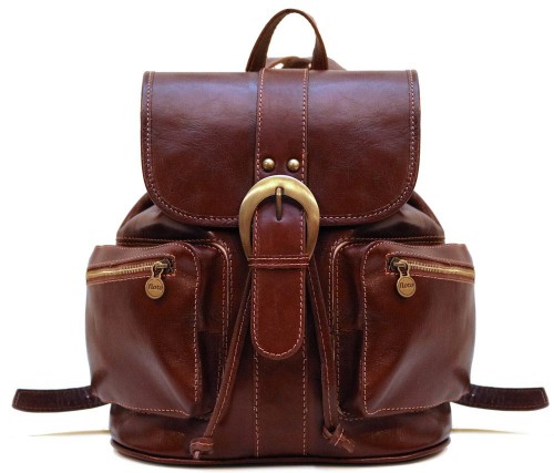 Moroccan Mahogany Leather Backpack | Handcrafted Artisan Bag