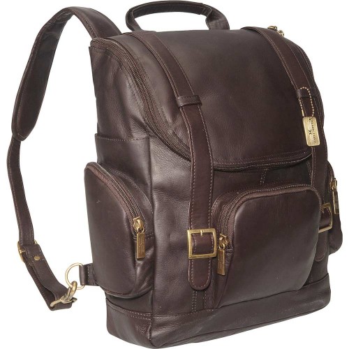 Moroccan Walnut Leather Backpack - Handcrafted Functional Fashion