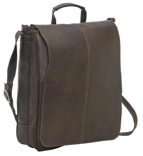 Luxury Moroccan Leather Backpack - Handcrafted Dark Brown
