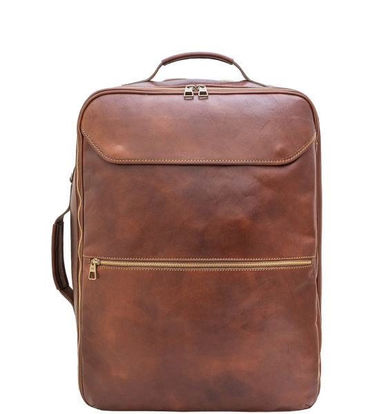Vintage Brown Moroccan Leather Backpack - Handcrafted Luxury