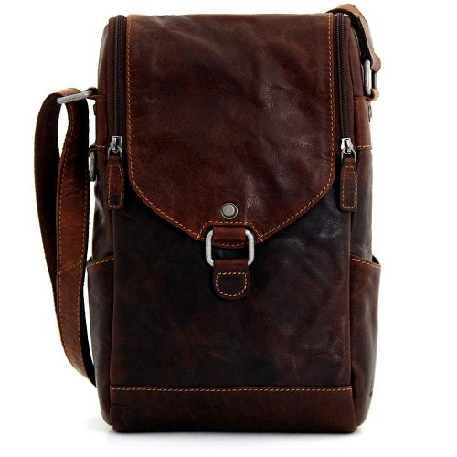 Vintage Dark Brown Moroccan Leather Handbag - Handmade by Artisans