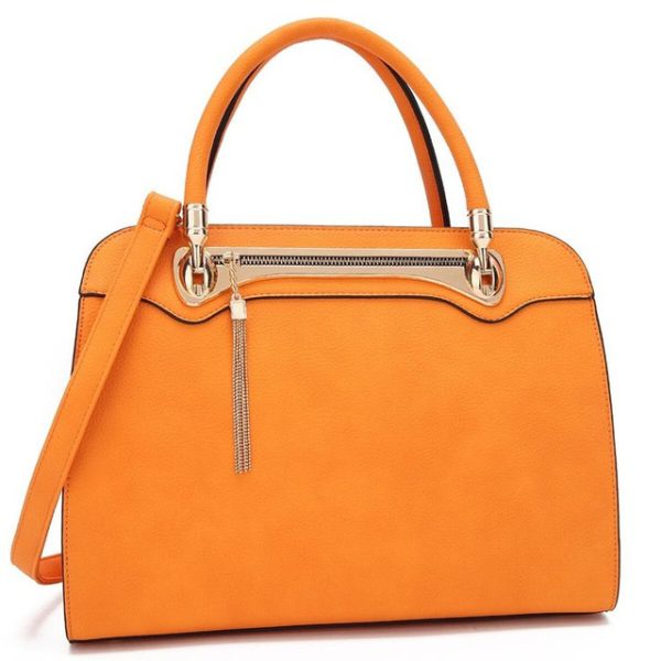 Premium Moroccan Leather Handbag - Golden Yellow Vintage Style