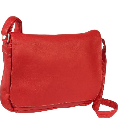 Vintage Red Moroccan Leather Handbag with Spacious Compartments