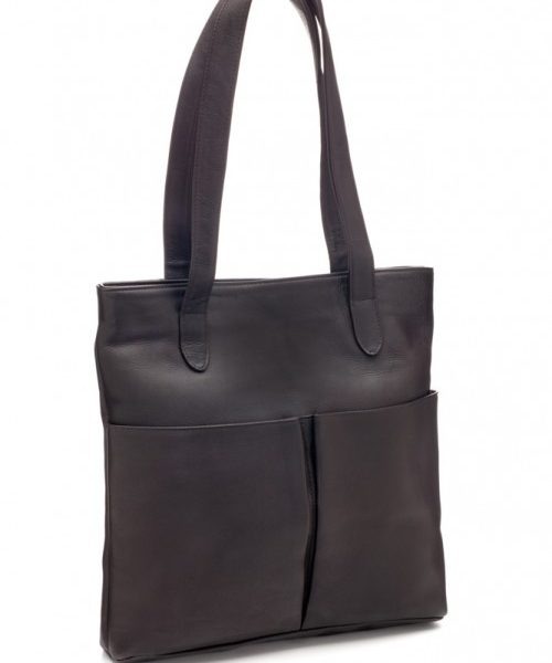 Exquisite Dark Brown Moroccan Leather Handbag from Fez Tanneries