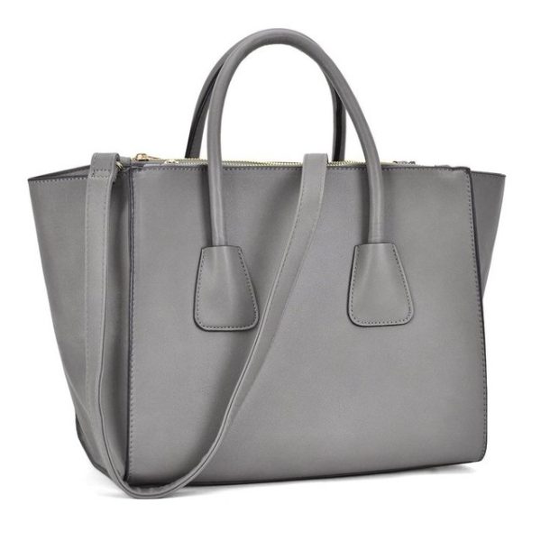 Gray Moroccan Leather Shoulder Bag - Handcrafted Luxury Handbag