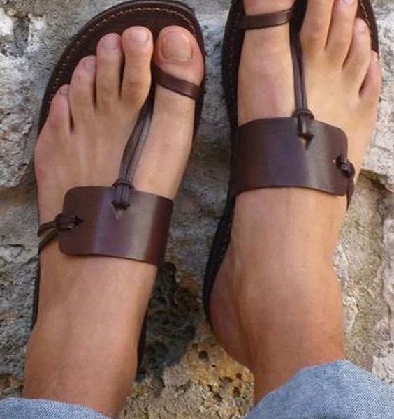 Exquisite Leather Sandals 055 - Handcrafted High-Quality Elegance