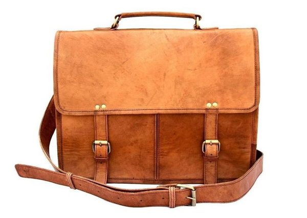 Luxury Moroccan Leather Messenger Bag - Handcrafted and Stylish