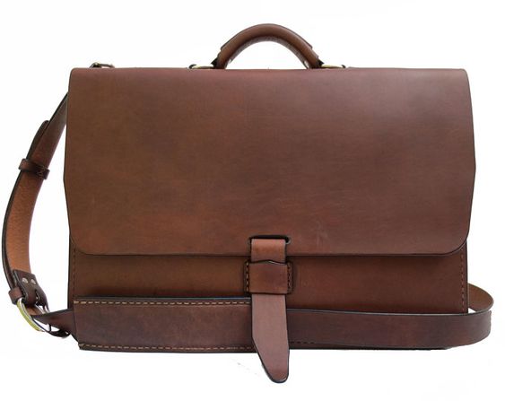 Brown Moroccan Leather Messenger Bag - Handmade Vintage Style