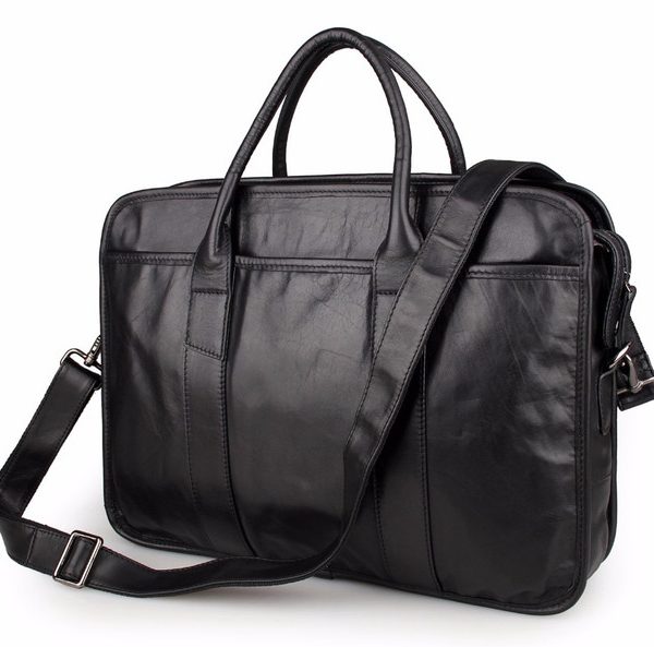 Crafted Moroccan Leather Messenger Bag with Multiple Pockets