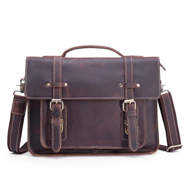 Premium Moroccan Leather Messenger Bag | Functional Design | Handmade | Unisex |