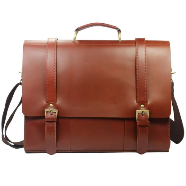Hazelnut Brown Moroccan Leather Messenger Bag | Handcrafted Premium Quality | Adjustable Shoulder Strap | Ideal for Men and Women | Durable and Stylish