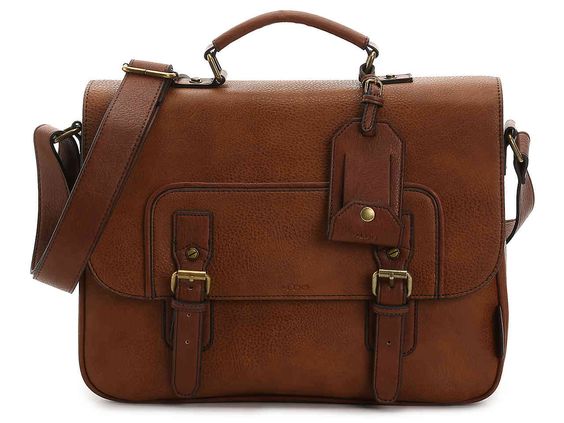 Dark Tan Leather Moroccan Messenger Bag - Handcrafted Design for Organization & Style