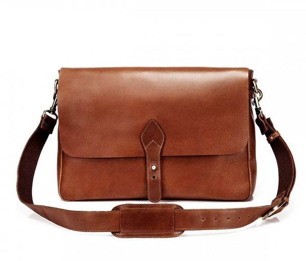Rich Brown Moroccan Leather Messenger Bag - Multiple Pockets, Handmade