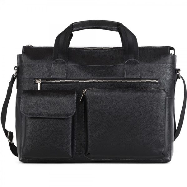 Handmade Black Leather Moroccan Messenger Bag - Stylish & Functional
