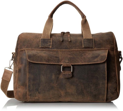 Artisan-crafted Distressed Brown Moroccan Leather Messenger Bag