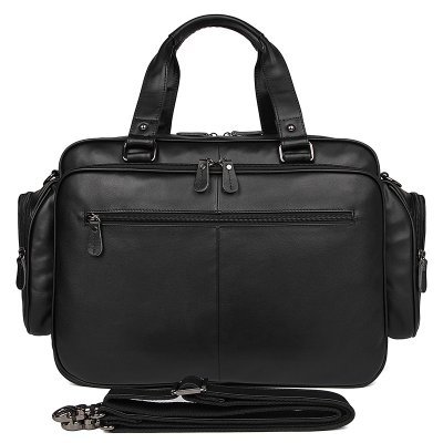 Black Leather Messenger Bag | Handcrafted Moroccan Style