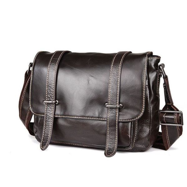 Dark Brown Handcrafted Leather Messenger Bag, Stylish & Functional