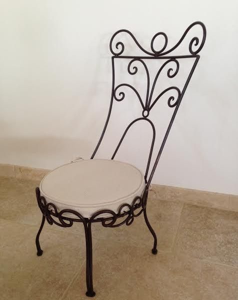 Handcrafted Moroccan Iron Chair for Outdoor and Indoor Use