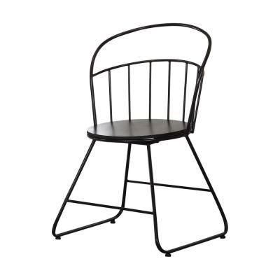Moroccan Hand-Forged Metal Chair 152 - Sleek Black Finish