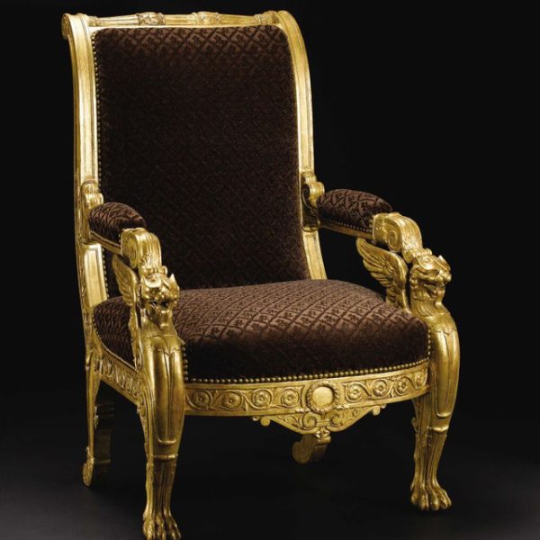 Metal Chairs 004 - Hand-Forged Moroccan Gold Finish Chair