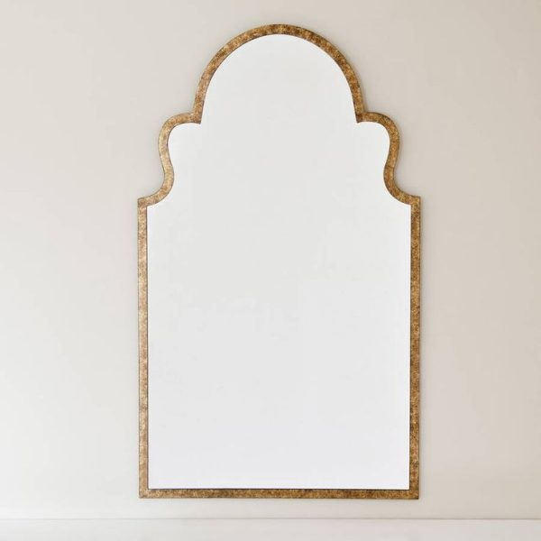 Moroccan Gold Hammered Iron Mirror - Customizable and Luxury Piece.