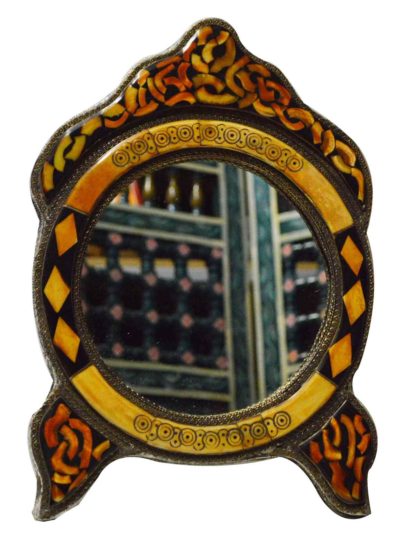 Hand-Carved Moroccan Arch Wooden Mirror | Custom Dimensions