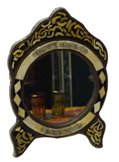 Exquisite Moroccan Hand-Carved Wood Mirror - Vintage Style