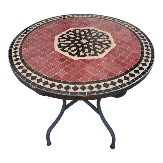 "Handcrafted Moroccan Mosaic Table - Exotic Charm for Indoor & Outdoor Spaces"