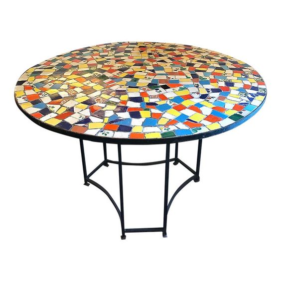 Moroccan Mosaic Table | Handmade Zellij, Clay & Ceramics