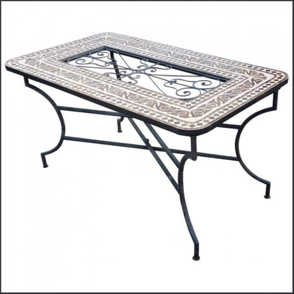 Handcrafted Moroccan Mosaic Bistro Table with Iron Base