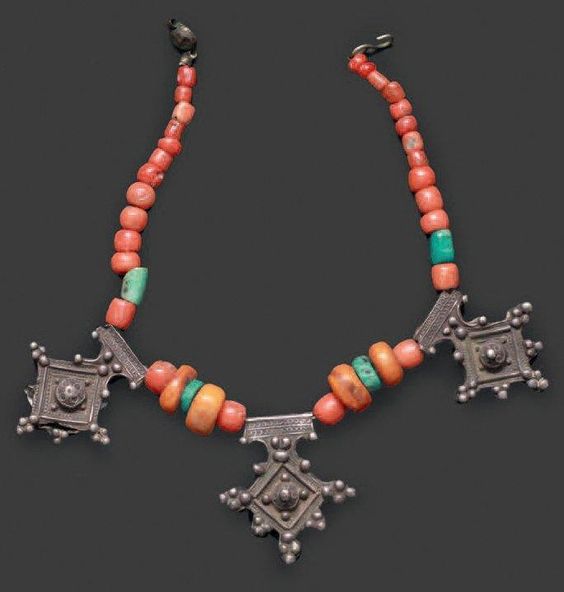 Stunning Moroccan Tuareg Berber Geometric Necklace