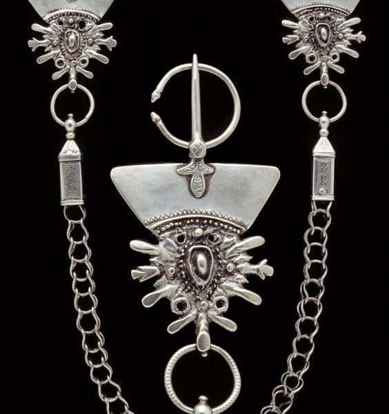 Moroccan Berber Geometric Necklace - Handcrafted Statement Jewelry