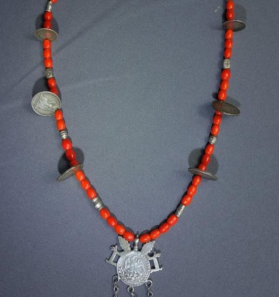 Moroccan Tuareg Berber Geometric Necklace - Handcrafted Ethnic Art