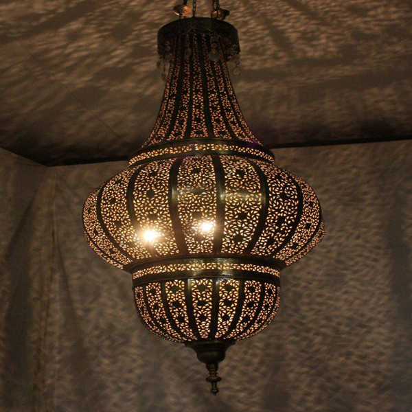 Captivating Dark Brass Moroccan Pendant Lamp
