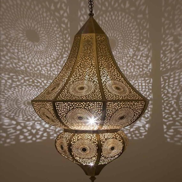 Handmade Floral Moroccan Pendant Lamps - Stylish Metal Finish