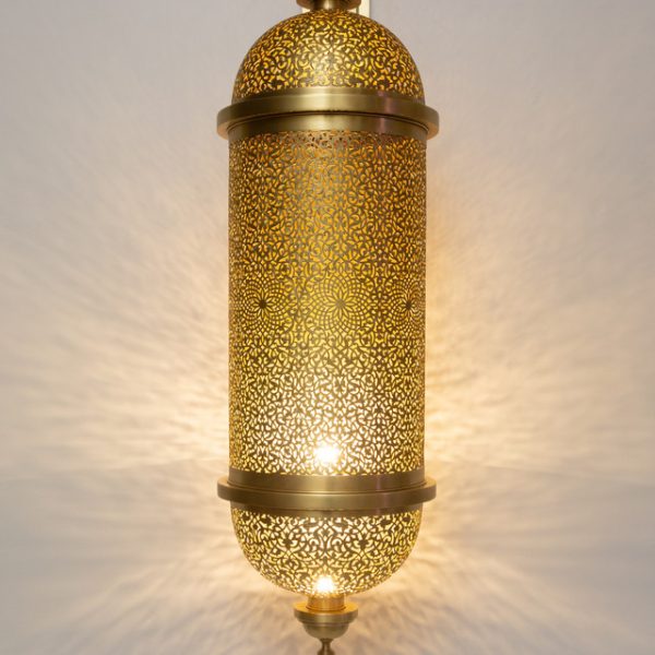 "Handcrafted Cylinder Metal Moroccan Pendant Lamp"