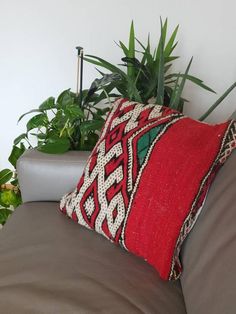 Red Moroccan Kilim Handmade Artisanal Pillows