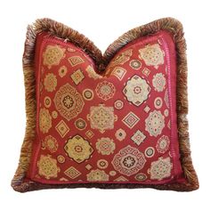 Moroccan Handmade Red Throw Pillows - Unique Design, Custom Size