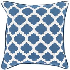 Blue and White Handmade Moroccan Quatrefoil Pillows