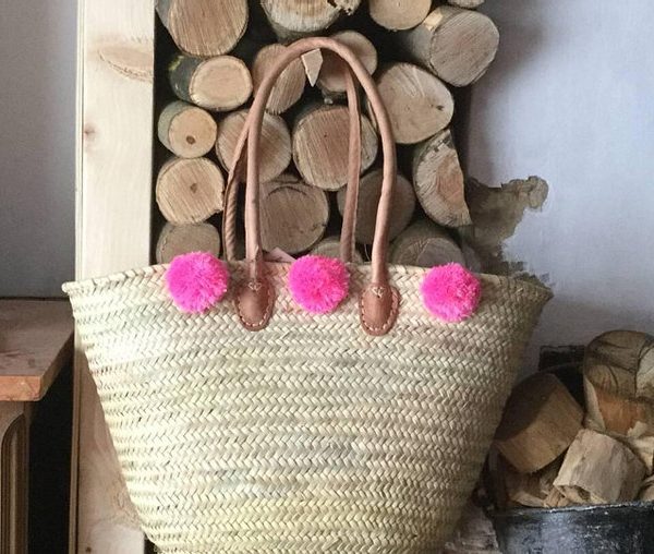 Handcrafted Moroccan Pom Pom Baskets for Storage and Style