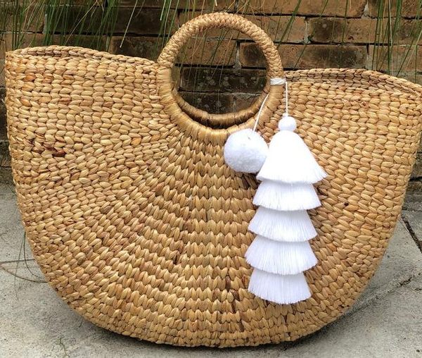 Moroccan Handcrafted Pom Pom Baskets - Eco-Friendly Storage Solution
