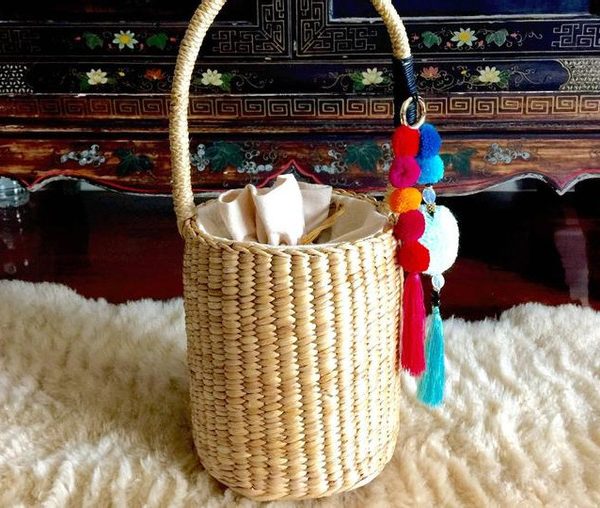 Moroccan Pom Pom Eco-Friendly Handmade Baskets