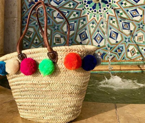 Moroccan Pom Pom Baskets - Handwoven Eco-Friendly Storage