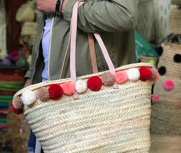 Moroccan Handcrafted Pom Pom Baskets - Eco-Friendly & Stylish
